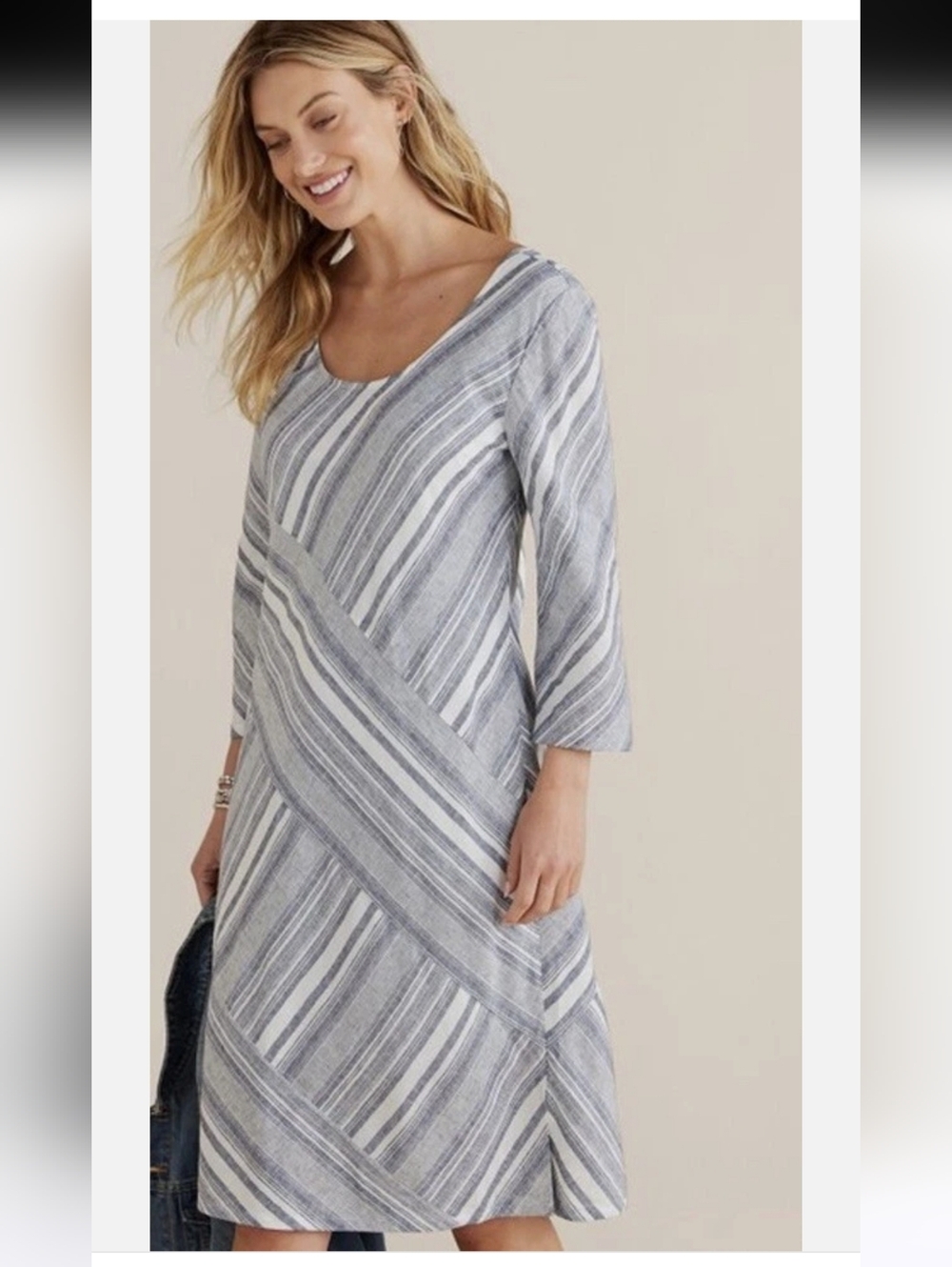 Soft Surrounding Sonya Linen Midi Striped Dress